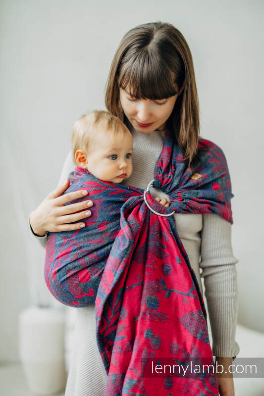 RingSling, Jacquardwebung (45% Tussahseide, 32% Gekämmte Baumwolle, 16% Merinowolle, 5% Seide, 2% Kaschmir) Raffung an den Ringen - EXPERIMENT no. 29 - standard 1.8m #babywearing