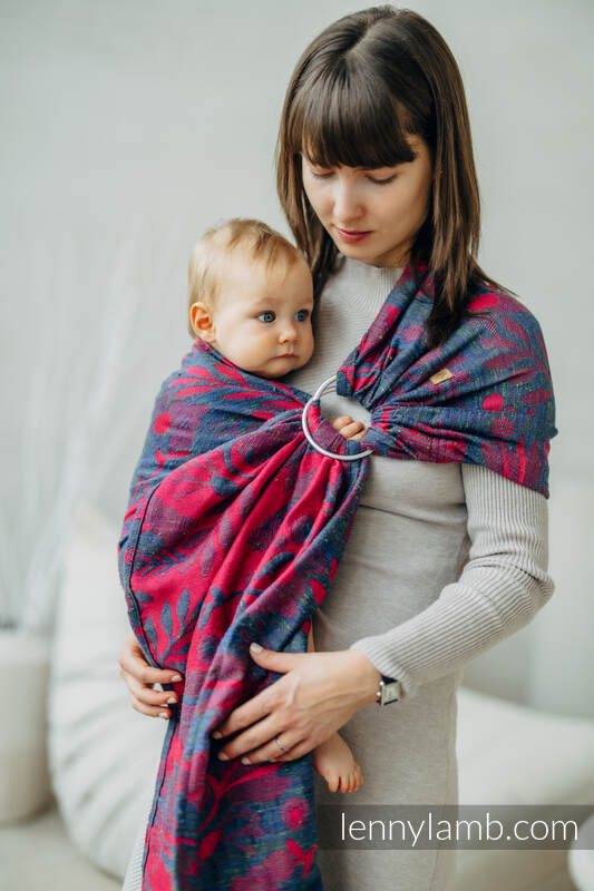 RingSling, Jacquardwebung (45% Tussahseide, 32% Gekämmte Baumwolle, 16% Merinowolle, 5% Seide, 2% Kaschmir) Raffung an den Ringen - EXPERIMENT no. 29 - standard 1.8m #babywearing