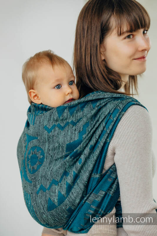 Écharpe, jacquard (45% soie tussah, 32% coton peigné, 16% laine mérinos, 5% soie, 2% cachemire) - EXPERIMENT no. 31 - size M #babywearing