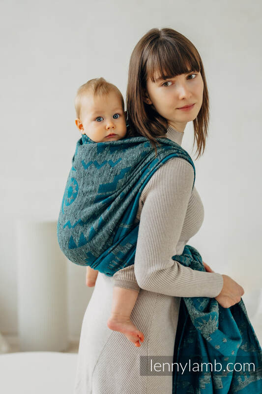 Écharpe, jacquard (45% soie tussah, 32% coton peigné, 16% laine mérinos, 5% soie, 2% cachemire) - EXPERIMENT no. 31 - size M #babywearing