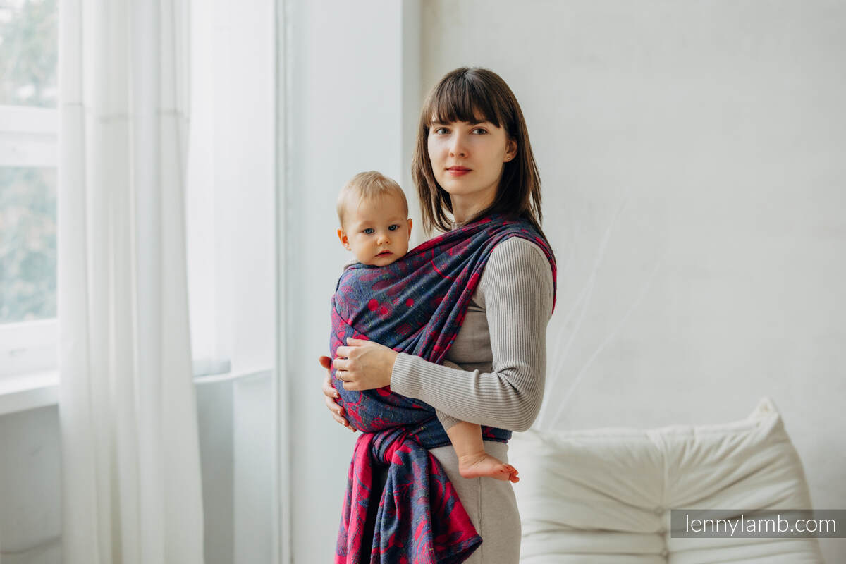 Żakardowa chusta do noszenia dzieci (45% jedwab tussah, 32% bawełna czesana,16% wełna merino, 5% jedwab, 2% kaszmir) - EKSPERYMENT nr 29 - rozmiar S #babywearing