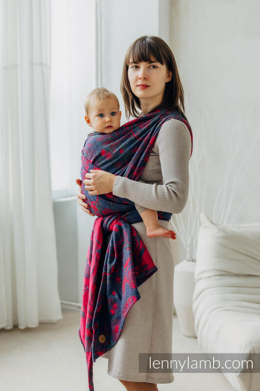 Żakardowa chusta do noszenia dzieci (45% jedwab tussah, 32% bawełna czesana,16% wełna merino, 5% jedwab, 2% kaszmir) - EKSPERYMENT nr 29 - rozmiar S #babywearing