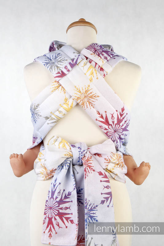 MEI-TAI carrier Toddler, jacquard weave - 100% cotton - with hood, Winter Dream (Reverse) #babywearing