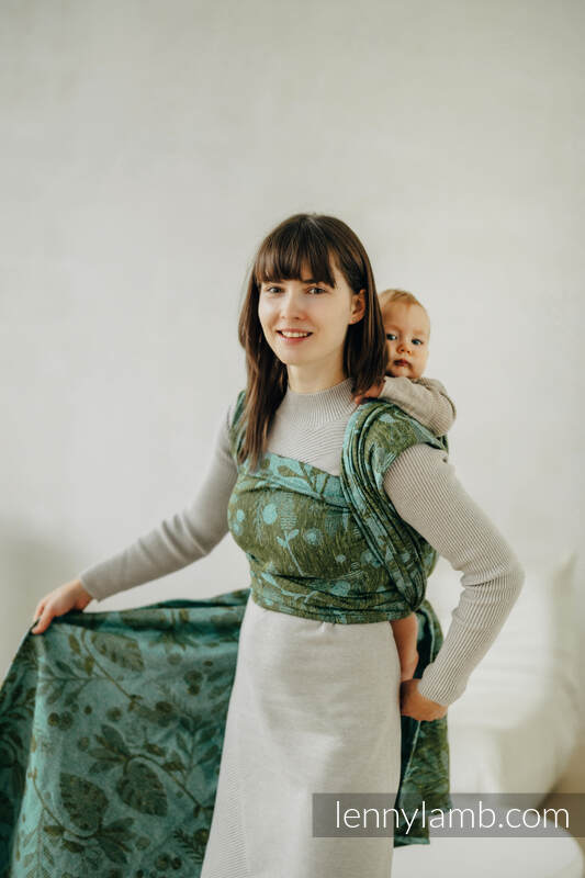 Écharpe, jacquard (38% soie tussah, 34% bourrette de soie, 28% coton peigné) - EXPERIMENT no. 30 - size M #babywearing