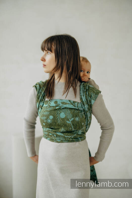 Écharpe, jacquard (38% soie tussah, 34% bourrette de soie, 28% coton peigné) - EXPERIMENT no. 30 - size M #babywearing