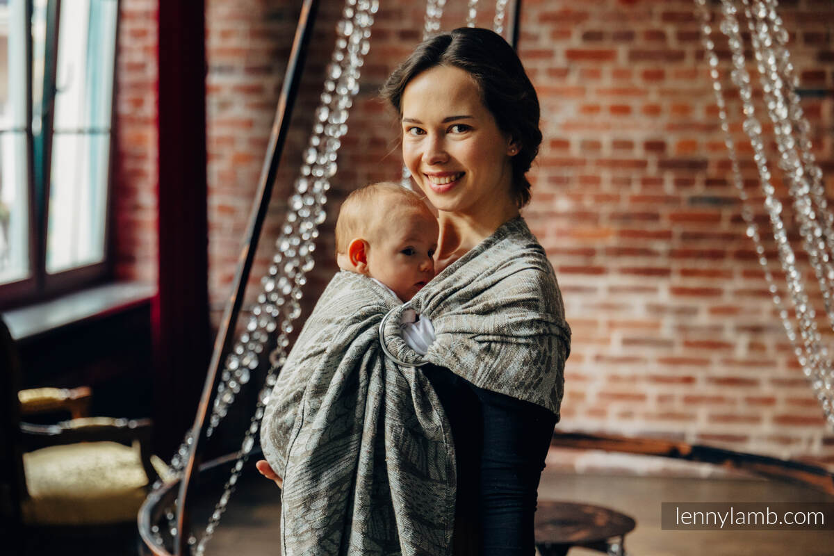 Ring Sling, Jacquard Weave, with gathered shoulder (63% cotton, 37% silk) - SKETCHES OF NATURE - EPIC - standard 1.8m #babywearing