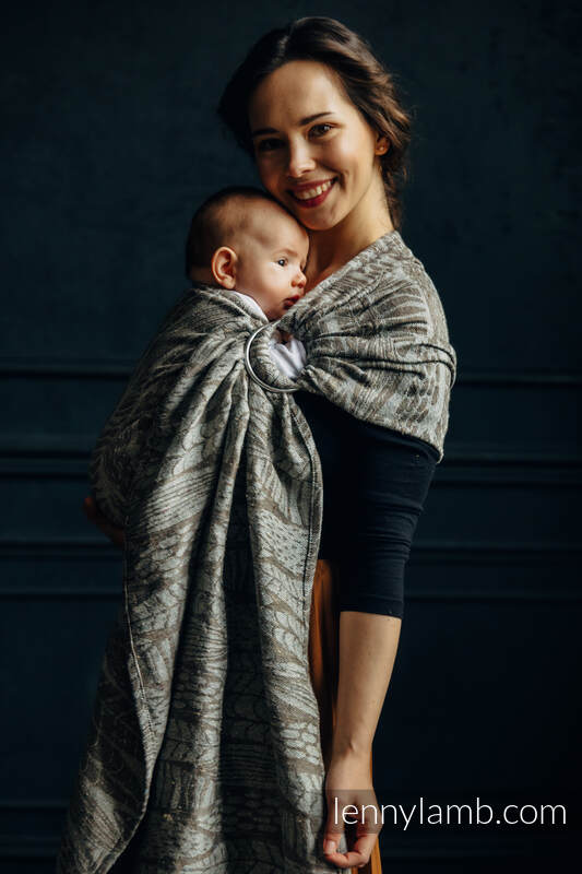 Ring Sling, Jacquard Weave, with gathered shoulder (63% cotton, 37% silk) - SKETCHES OF NATURE - EPIC - standard 1.8m #babywearing