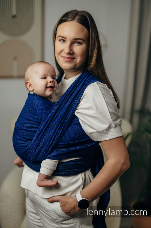 Écharpe de la gamme de base - COBALT, tissage herringbone, 100 % coton, taille S #babywearing