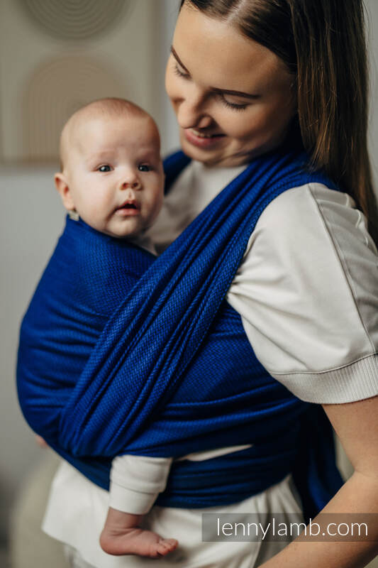 Écharpe de la gamme de base - COBALT, tissage herringbone, 100 % coton, taille XS #babywearing