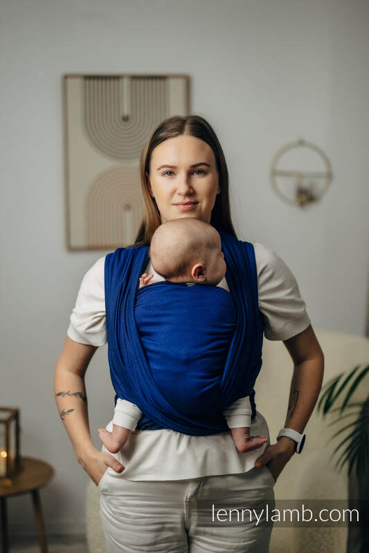 Écharpe de la gamme de base - COBALT, tissage herringbone, 100 % coton, taille S #babywearing