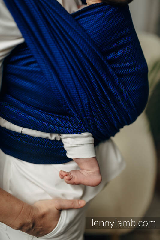 Écharpe de la gamme de base - COBALT, tissage herringbone, 100 % coton, taille S #babywearing