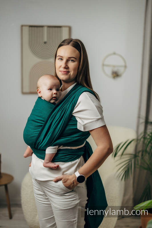 Fular Línea Básica - EMERALD, tejido de espiga, 100% algodón, talla M (grado B) #babywearing