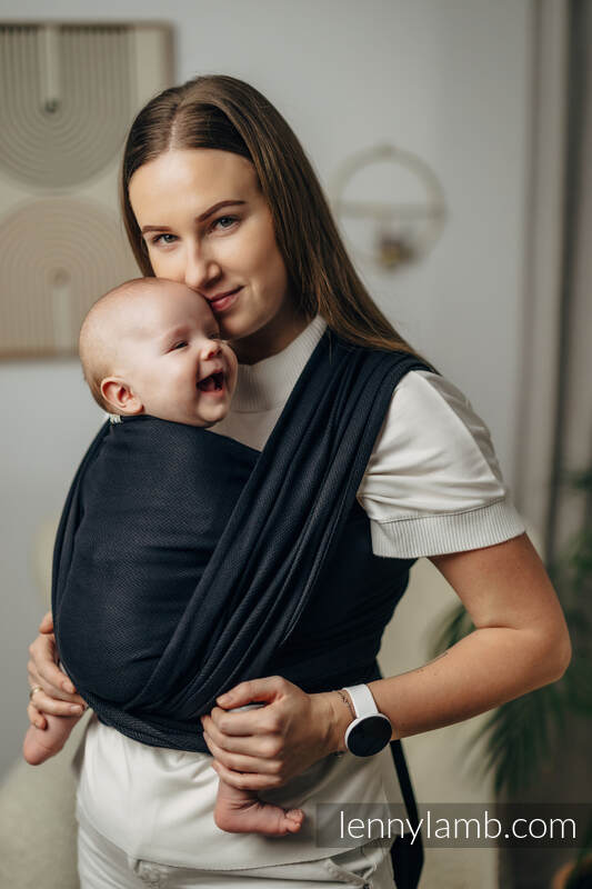 Baby Sling, Herringbone Weave (100% cotton) - LITTLE HERRINGBONE EBONY BLACK - size L #babywearing