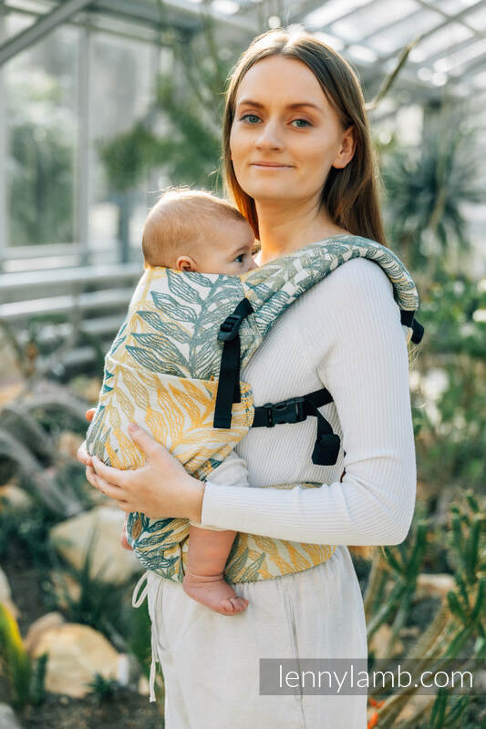 Mochila LennyLight, talla estándar, tejido jaqurad 100% algodón - RAINFOREST - SELVA #babywearing