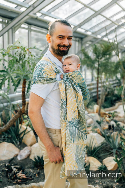 Sling, jacquard (100 % coton) - avec épaule sans plis - RAINFOREST - SELVA - standard 1.8m #babywearing