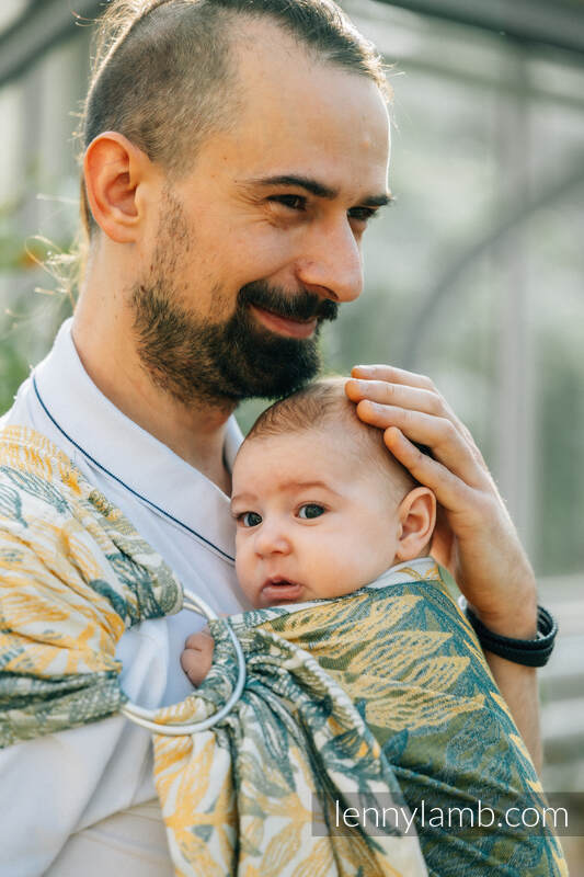 Sling, jacquard (100 % coton) - avec épaule sans plis - RAINFOREST - SELVA - standard 1.8m #babywearing