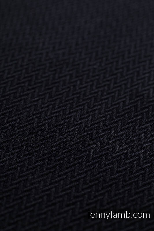 RingSling, Fischgrätmuster (100% Baumwolle), Raffung an den Ringen - LITTLE HERRINGBONE BLACK EBONY - standard 1.8m (grad B) #babywearing