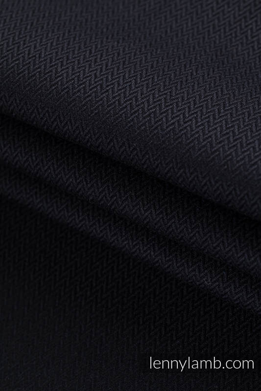 RingSling, Fischgrätmuster (100% Baumwolle), Raffung an den Ringen - LITTLE HERRINGBONE BLACK EBONY - standard 1.8m (grad B) #babywearing