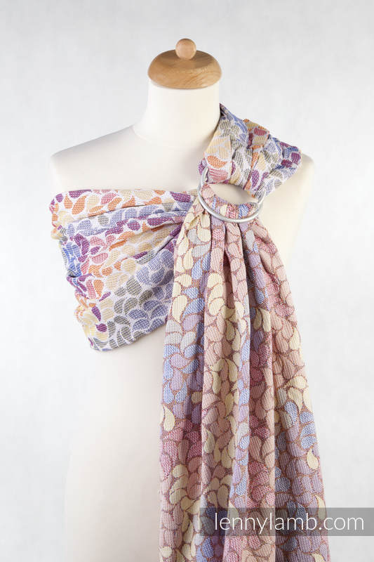 Ringsling, Jacquard Weave (100% cotton) - with gathered shoulder - COLORS OF LIFE - long 2.1m #babywearing