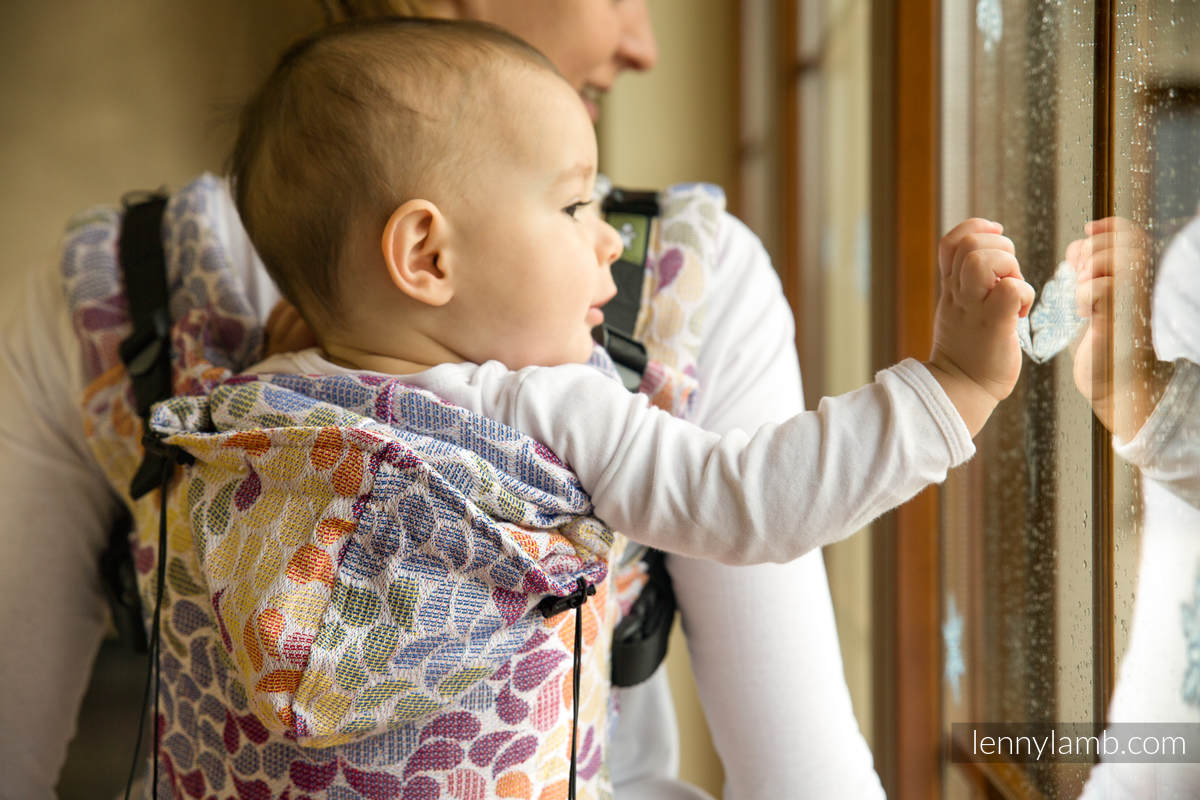 Ergonomic Carrier, Toddler Size, jacquard weave 100% cotton - COLORS OF LIFE - Second Generation (grade B) #babywearing