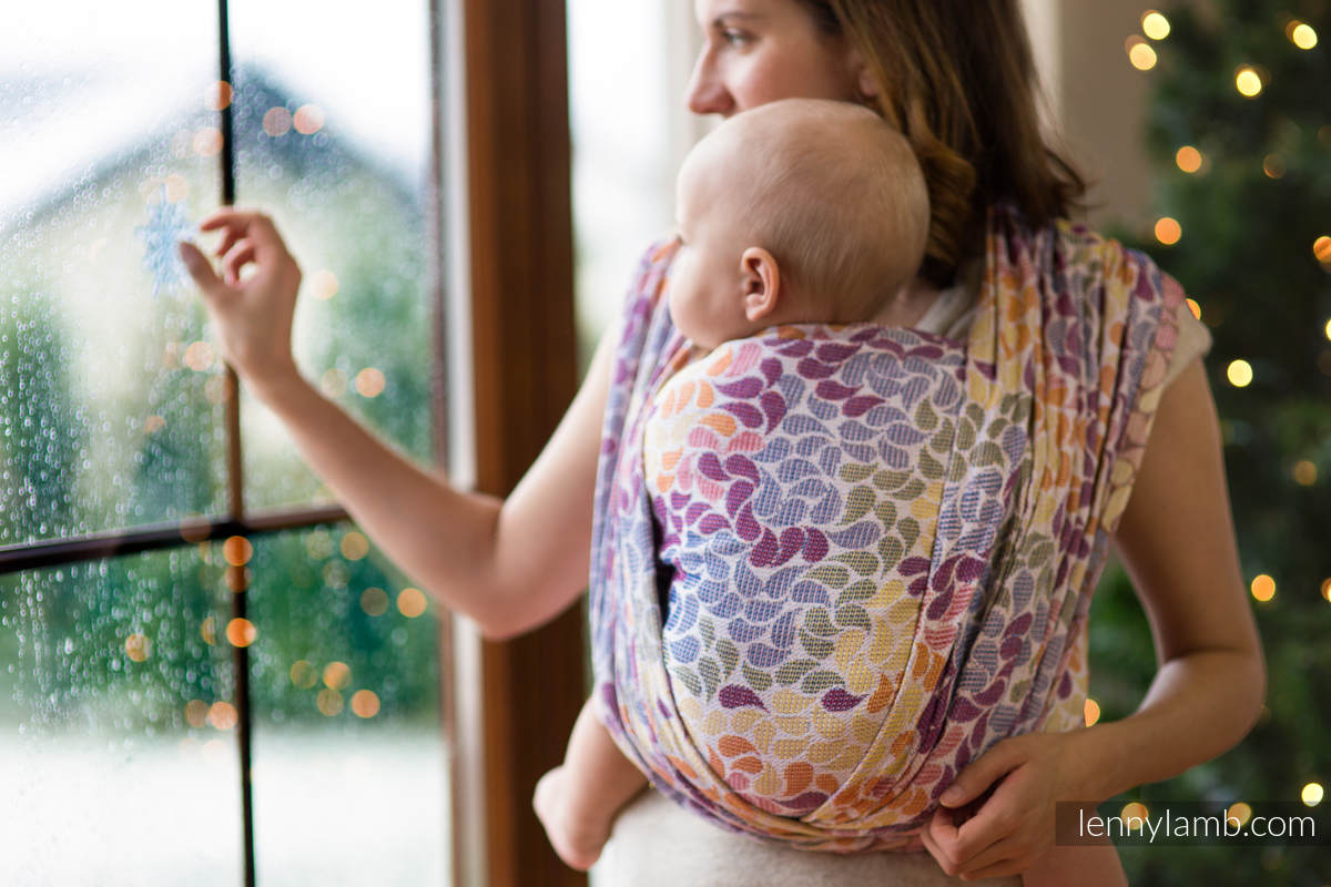 Baby Wrap, Jacquard Weave (100% cotton) - COLORS OF LIFE - size M #babywearing
