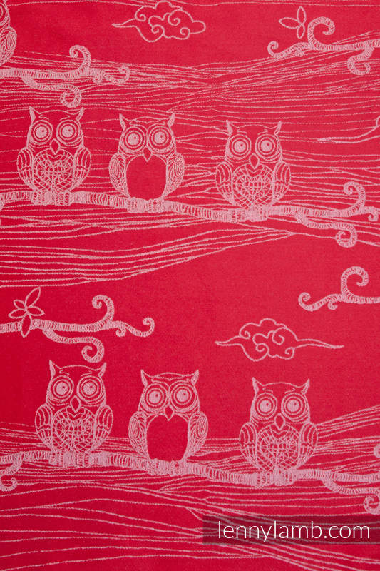 Shopping bag made of wrap fabric (100% cotton) - BUBO OWLS RED & WHITE #babywearing