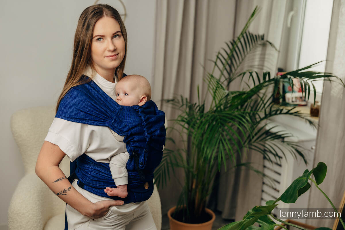 LennyHybrid - porta-bebé de meia fivela, Tamanho Padrão, LITTLE HERRINGBONE - COBALT  #babywearing