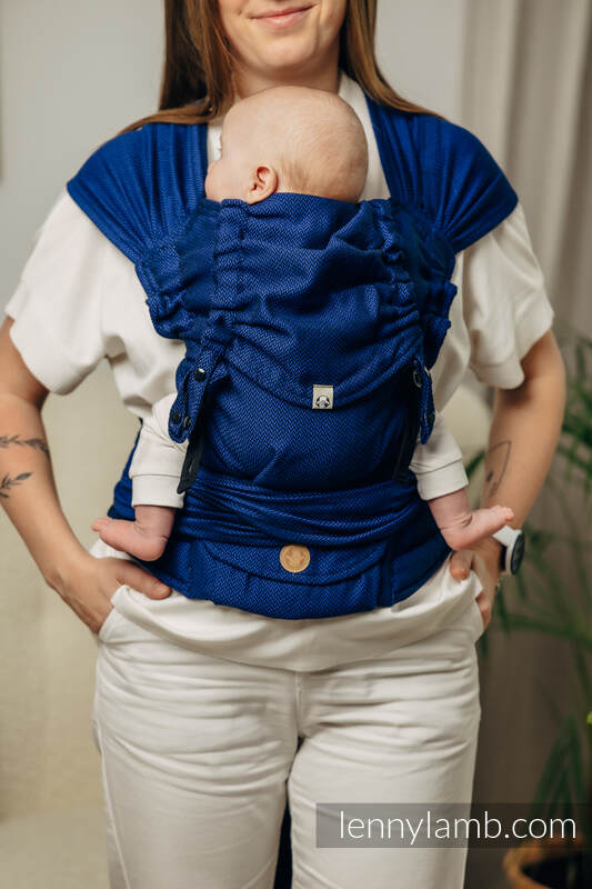 LennyHybrid - porta-bebé de meia fivela, Tamanho Padrão, LITTLE HERRINGBONE - COBALT  #babywearing