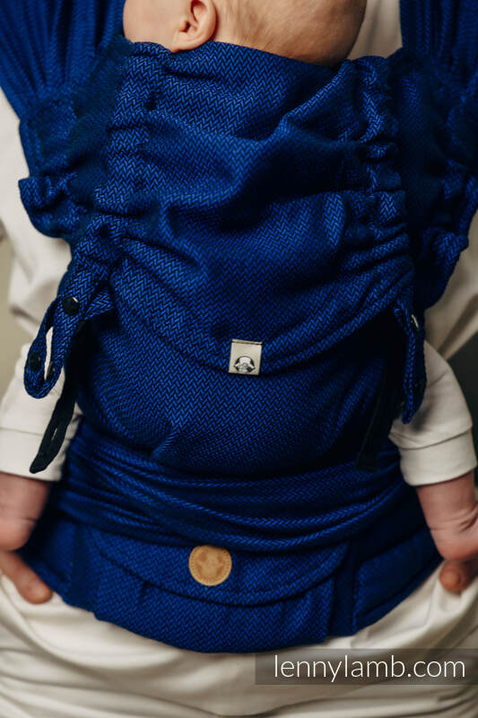 LennyHybrid - porta-bebé de meia fivela, Tamanho Padrão, LITTLE HERRINGBONE - COBALT  #babywearing