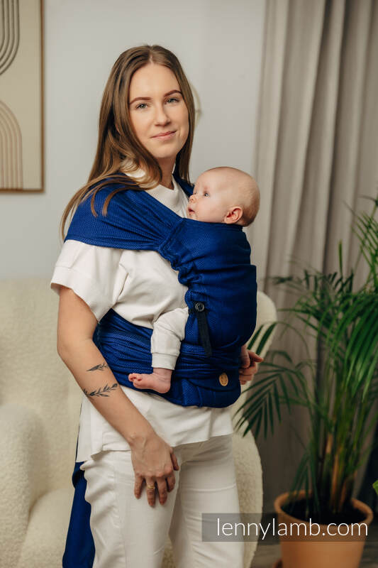 LennyHybrid - porta-bebé de meia fivela, Tamanho Padrão, LITTLE HERRINGBONE - COBALT  #babywearing