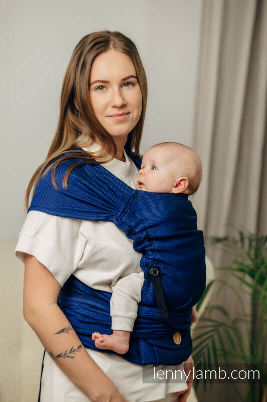 LennyHybrid - porta-bebé de meia fivela, Tamanho Padrão, LITTLE HERRINGBONE - COBALT  #babywearing
