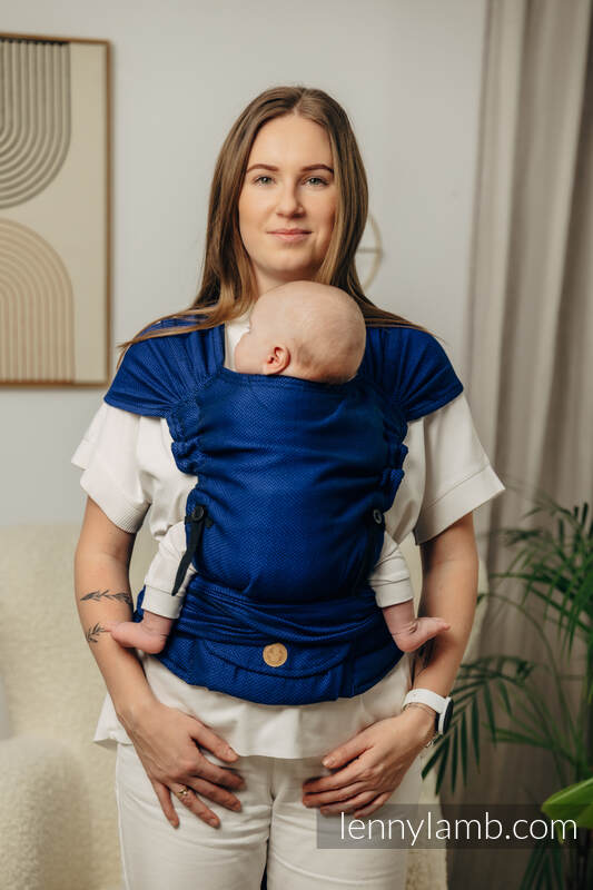 LennyHybrid - porta-bebé de meia fivela, Tamanho Padrão, LITTLE HERRINGBONE - COBALT  #babywearing
