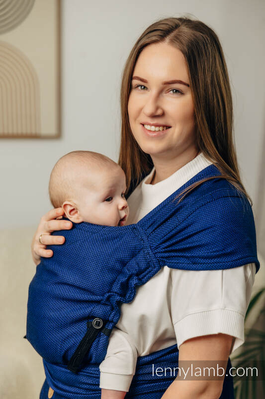 LennyHybrid - porta-bebé de meia fivela, Tamanho Padrão, LITTLE HERRINGBONE - COBALT  #babywearing