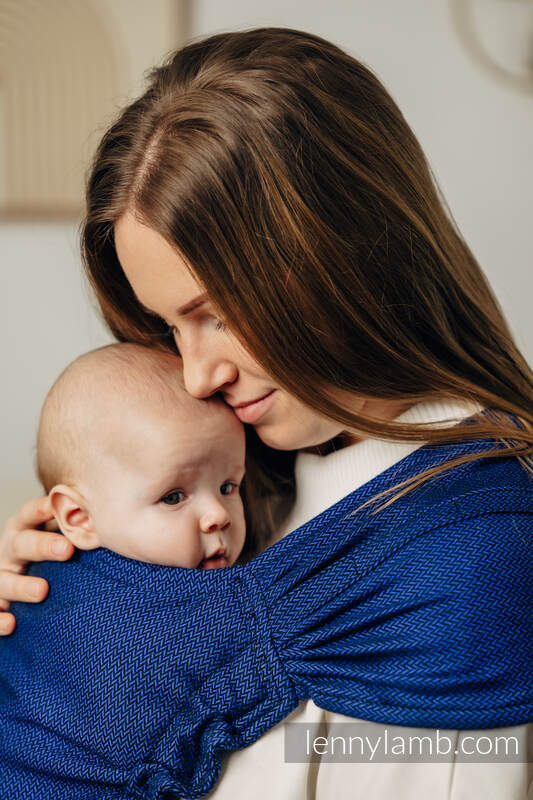 LennyHybrid - porta-bebé de meia fivela, Tamanho Padrão, LITTLE HERRINGBONE - COBALT  #babywearing
