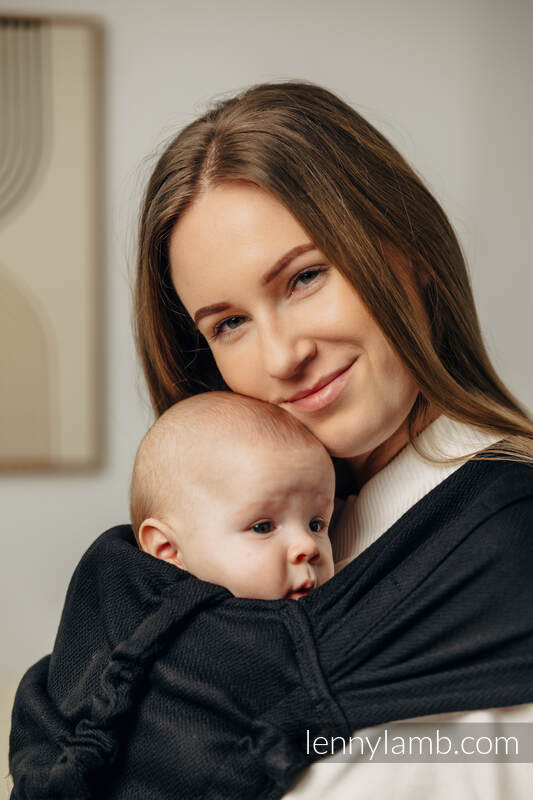 LennyHybrid - porta-bebé de meia fivela, Tamanho Padrão, LITTLE HERRINGBONE - EBONY BLACK  #babywearing
