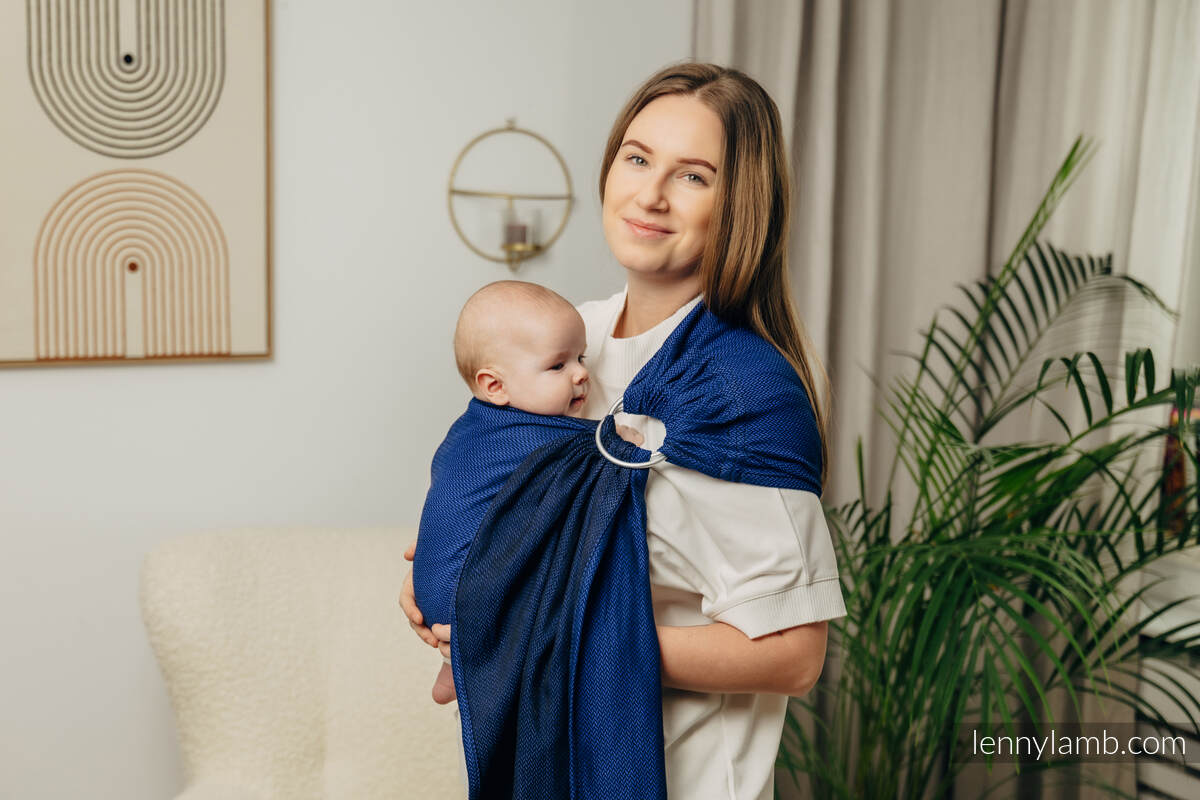 Sling de argolas, Tamanho Padrão 1,8m, LITTLE HERRINGBONE - COBALT  #babywearing
