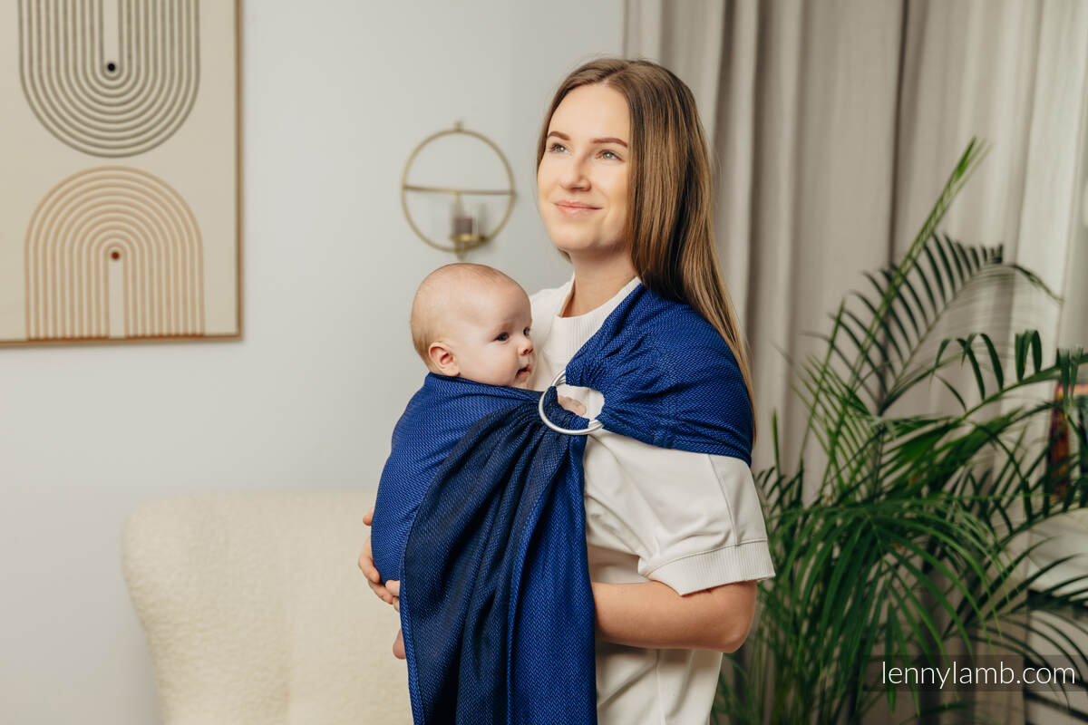 Sling de argolas, Tamanho Padrão 1,8m, LITTLE HERRINGBONE - COBALT  #babywearing
