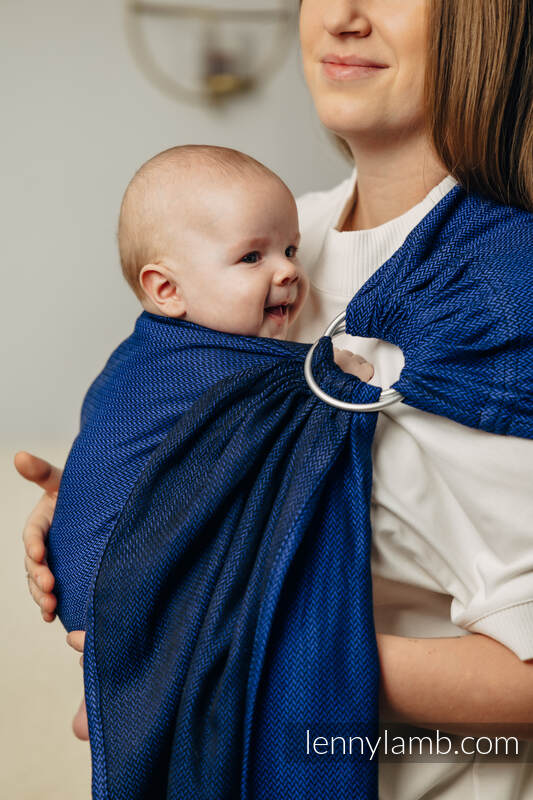 Sling de argolas, Tamanho Padrão 1,8m, LITTLE HERRINGBONE - COBALT  #babywearing