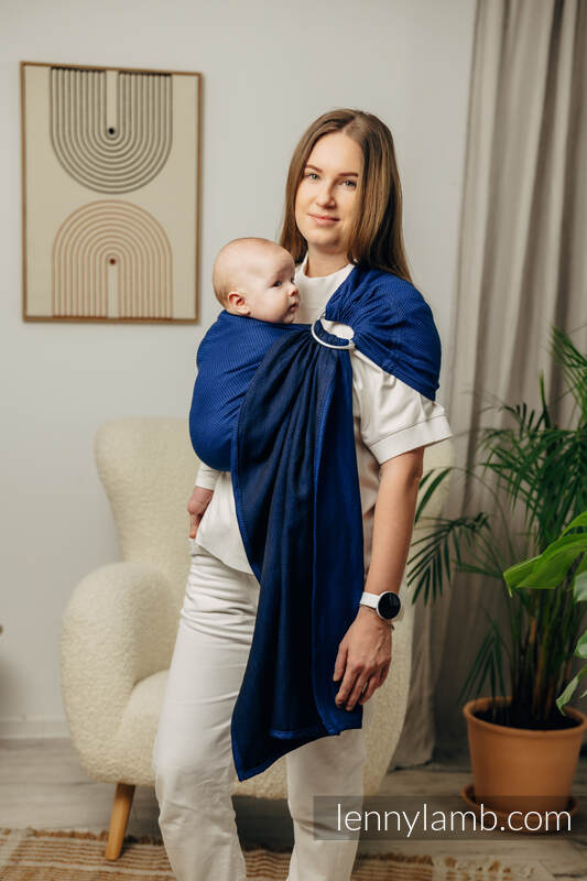 Sling de argolas, Tamanho Padrão 1,8m, LITTLE HERRINGBONE - COBALT  #babywearing
