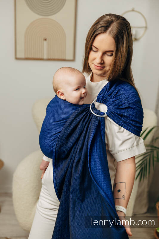 Sling de argolas, Tamanho Padrão 1,8m, LITTLE HERRINGBONE - COBALT  #babywearing