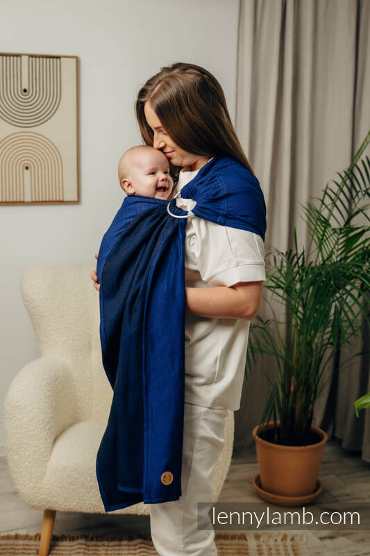 Sling de argolas, Tamanho Padrão 1,8m, LITTLE HERRINGBONE - COBALT  #babywearing