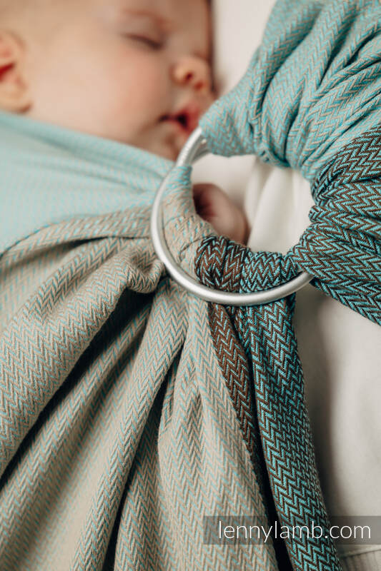Sling de argolas, Tamanho Padrão 1,8m, LITTLE HERRINGBONE - BABY MINT  #babywearing