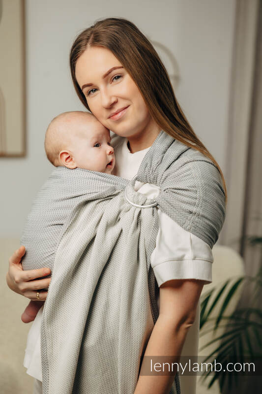 Sling de argolas, Tamanho Padrão 1,8m, LITTLE HERRINGBONE - GREY  #babywearing