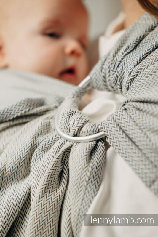 Sling de argolas, Tamanho Padrão 1,8m, LITTLE HERRINGBONE - GREY  #babywearing