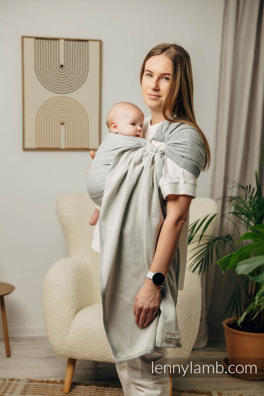 Sling de argolas, Tamanho Padrão 1,8m, LITTLE HERRINGBONE - GREY  #babywearing
