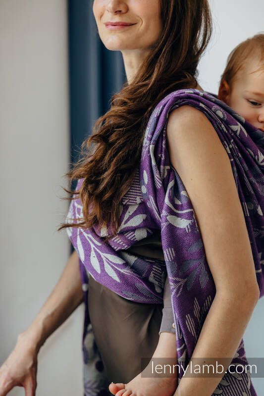 Żakardowa chusta do noszenia dzieci (39% wełna merino, 28% bawełna czesana, 23% len, 10% jedwab tussah) - EKSPERYMENT nr 35 - rozmiar M #babywearing