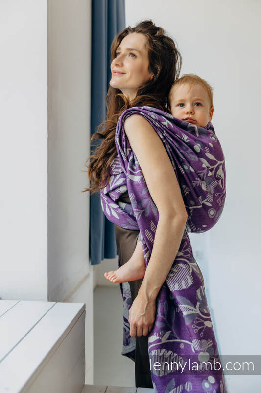 Żakardowa chusta do noszenia dzieci (39% wełna merino, 28% bawełna czesana, 23% len, 10% jedwab tussah) - EKSPERYMENT nr 35 - rozmiar M #babywearing