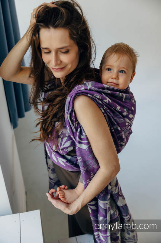 Tragetuch, Jacquardwebung, (39% Merinowolle, 28% Gekämmte Baumwolle, 23% Leinen, 10% Tussahseide) - EXPERIMENT no. 35 - size XS #babywearing