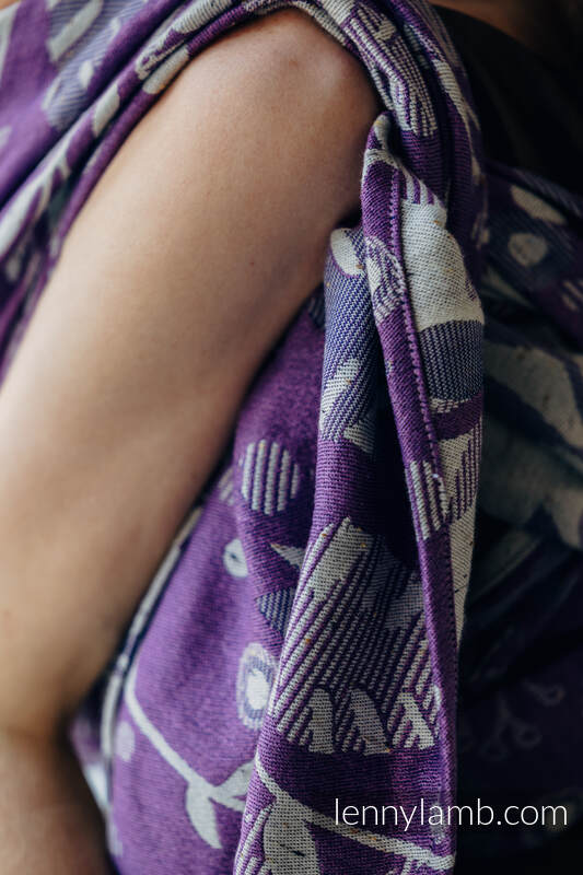 Żakardowa chusta do noszenia dzieci (39% wełna merino, 28% bawełna czesana, 23% len, 10% jedwab tussah) - EKSPERYMENT nr 35 - rozmiar M #babywearing