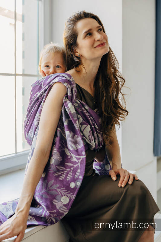 Żakardowa chusta do noszenia dzieci (39% wełna merino, 28% bawełna czesana, 23% len, 10% jedwab tussah) - EKSPERYMENT nr 35 - rozmiar M #babywearing